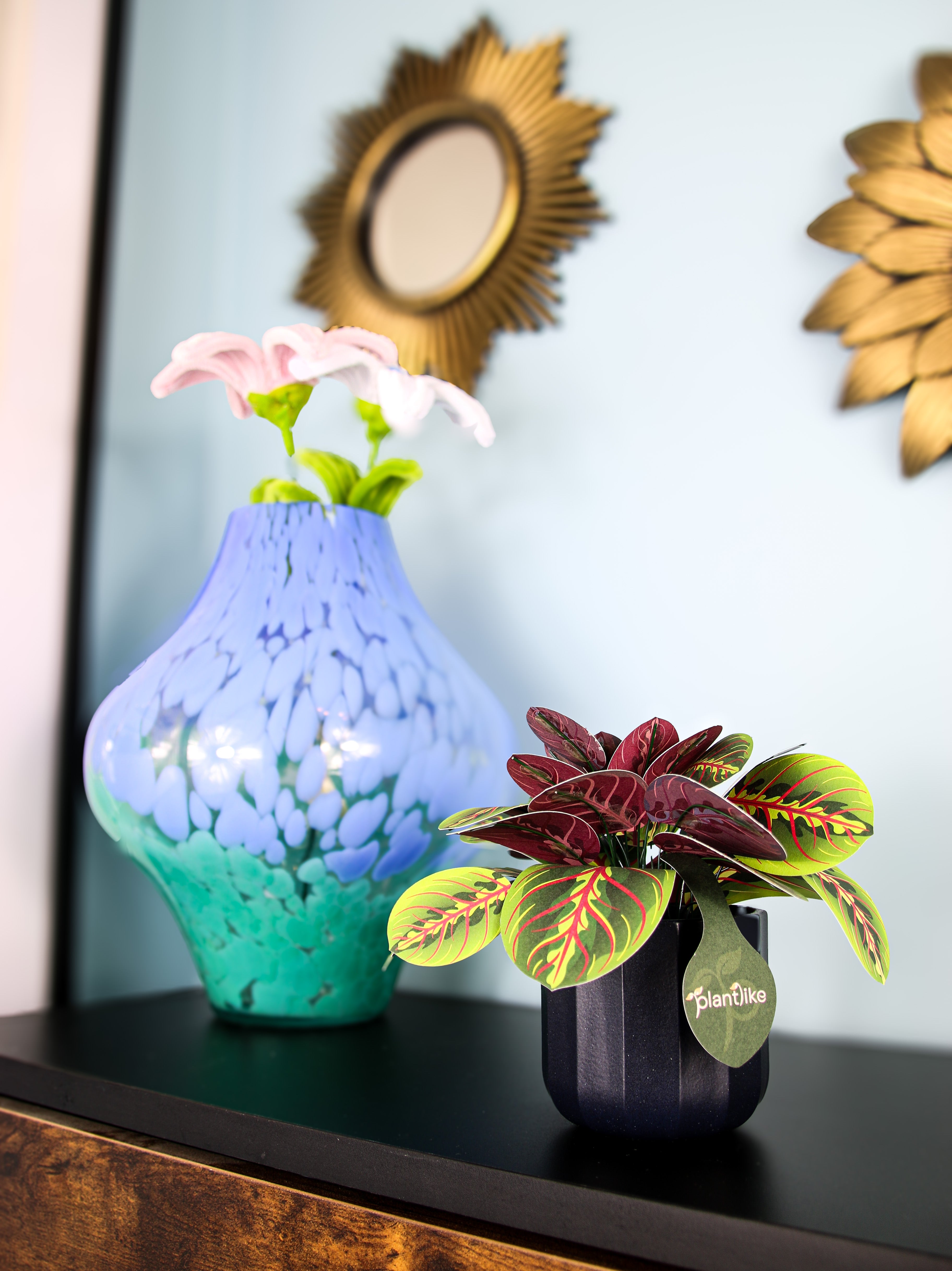 Prayer plant craft kit contents - pre-cut paper leaves ceramic pot instructions - buy craft gift set UK free shipping