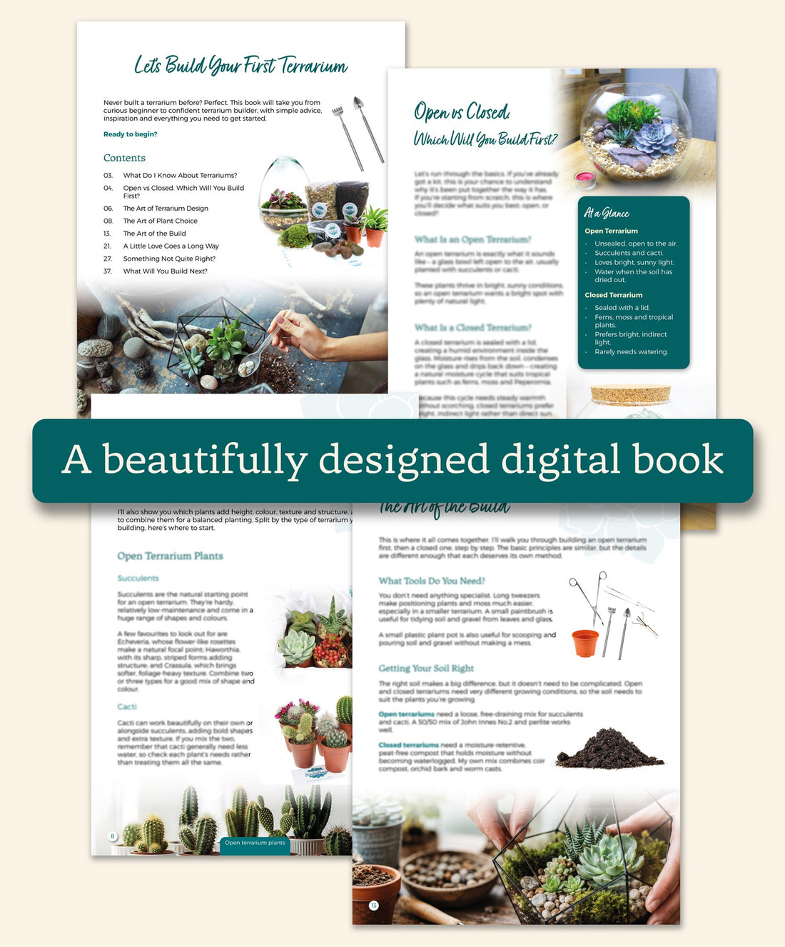 The Art of Terrariums digital book showing terrarium plants and design ideas