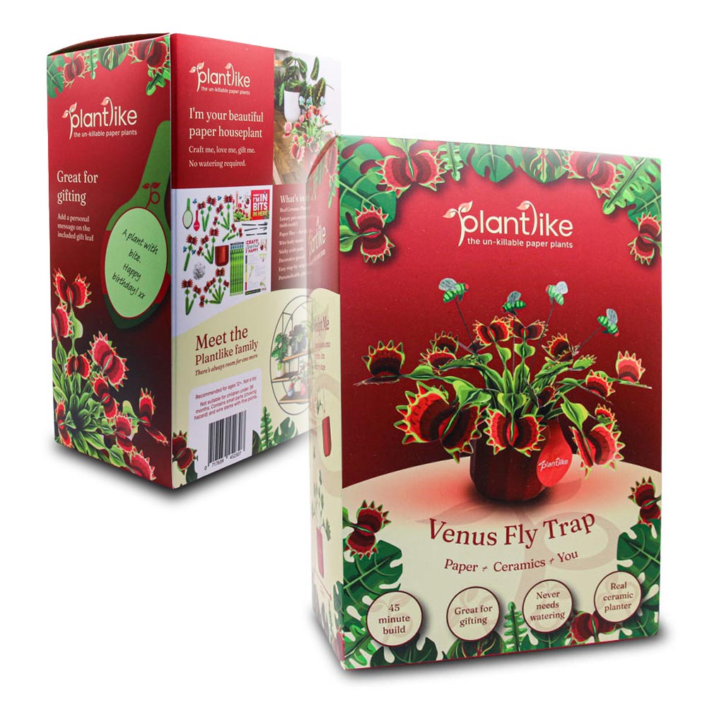 Product packaging for paper craft plant kit by Plantlike