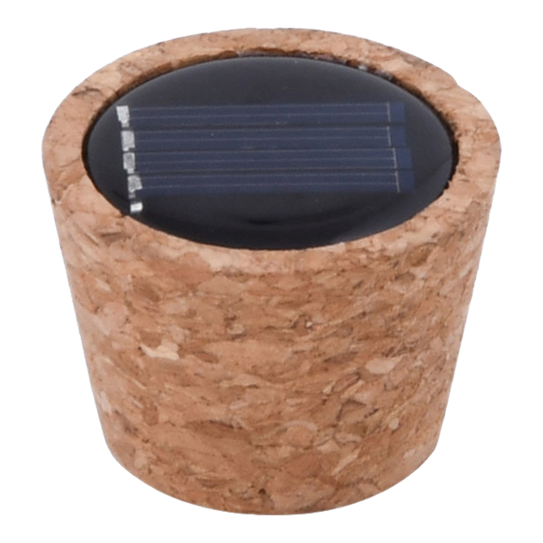 Solar powered cork light for closed terrariums