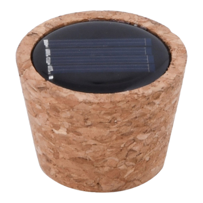 Solar powered cork light for closed terrariums