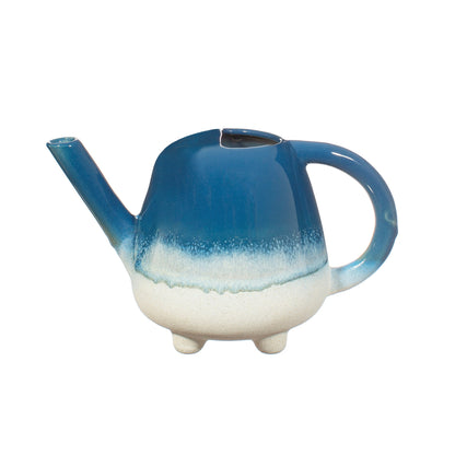 Blue glazed watering can for the home