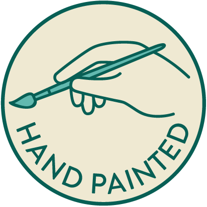 Hand Painter Indoor Planter with Real Plants