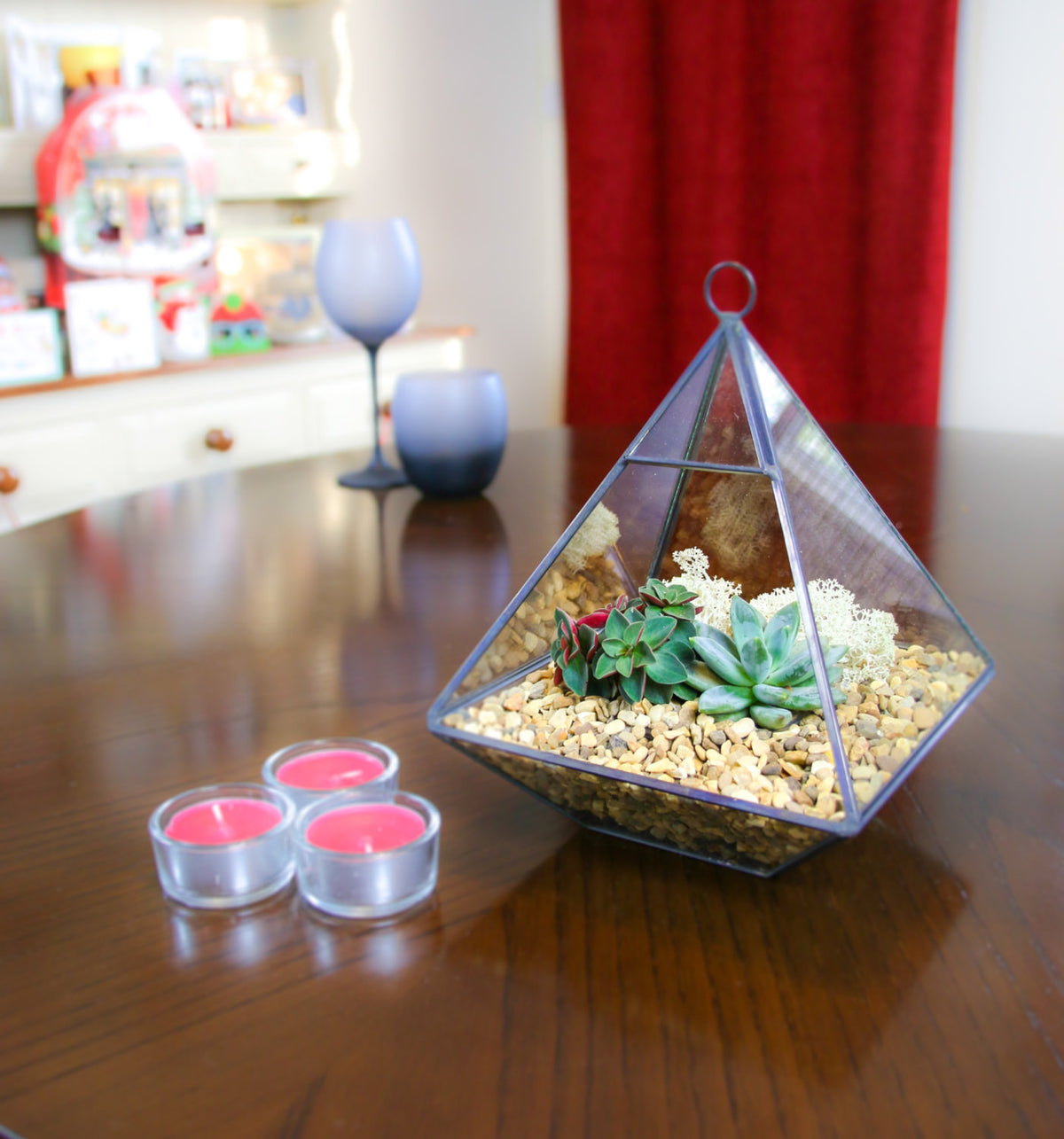Contemporary Geometric Pyramid Terrarium Kit in Copper and Glass – The ...